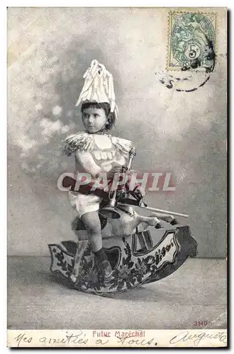 Cartes postales Futur marechal Enfant Cheval a bascule