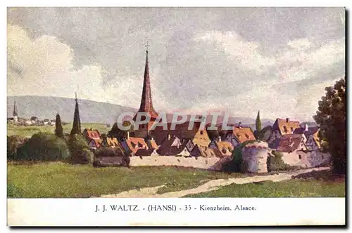 Cartes postales Fantaisie Illustrateur Hansi Alsace Kienzkeim