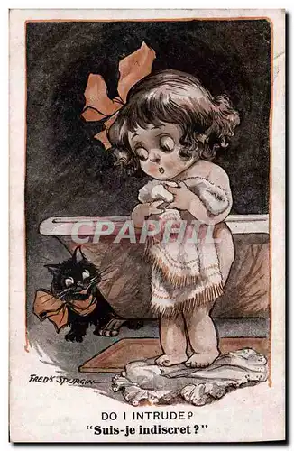 Cartes postales Fantaisie Illustrateur Fred Spurgin Chat Chaton