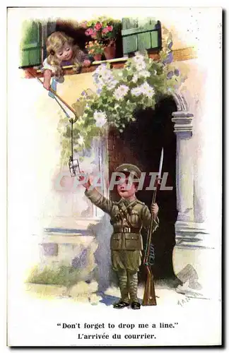 Cartes postales Fantaisie Illustrateur Enfants Militaria