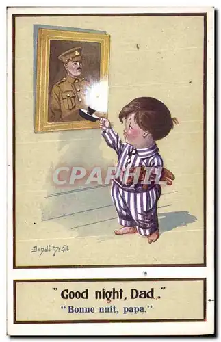 Cartes postales Fantaisie Illustrateur Donald Mc Gill Enfant Militaria