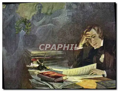 Cartes postales Balestrieri Robert Schumann composant Les amours du poete