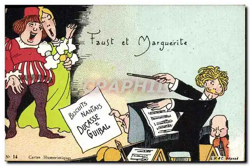 Cartes postales Faust et Marguerite Biscuits Nantais Ducasse et Guibal TOP