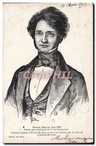 Ansichtskarte AK Hector Berlioz en 1839 Centenaire Grenoble Concours musical