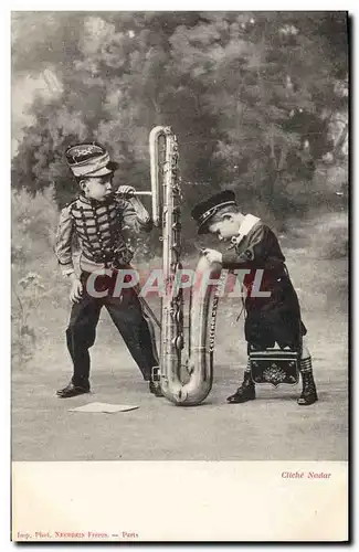 Cartes postales Enfants Saxophone