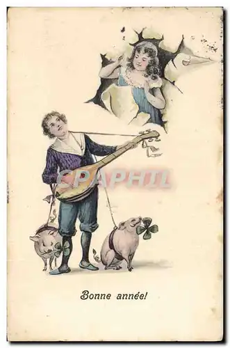 Cartes postales Cochon Porc Enfants