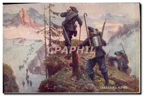 Cartes postales Militaria Chasseurs alpins