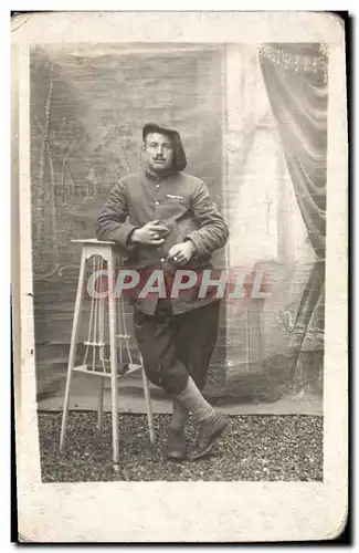 CARTE PHOTO Militaria Chasseurs alpins