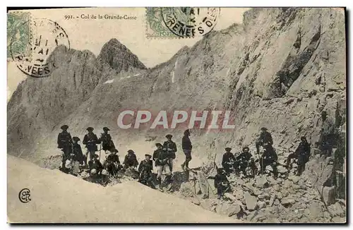 Ansichtskarte AK Militaria Chasseurs alpins Col de la Grande Casse