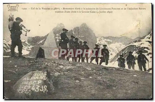Cartes postales Militaria Chasseurs alpins Col de la Vanoise Monument eleve a la memoire du lieutenant Porcher e