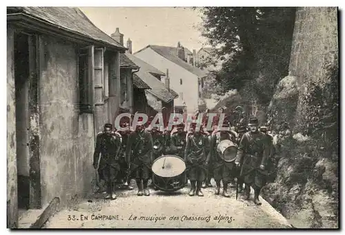 Cartes postales Militaria Chasseurs alpins La musique