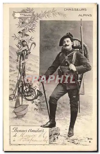 Cartes postales Militaria Chasseurs alpins Villefranche