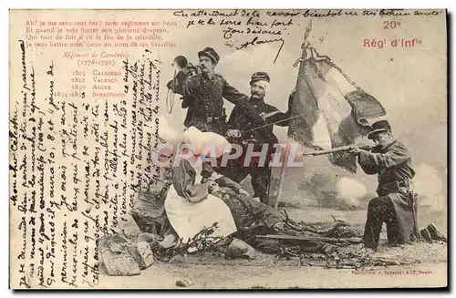 Cartes postales Militaria Chasseurs alpins 20eme regiment d&#39infanterie