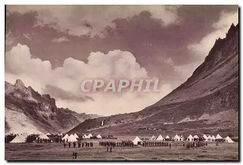 Cartes postales Militaria Chasseurs alpins Bivouac en montagne
