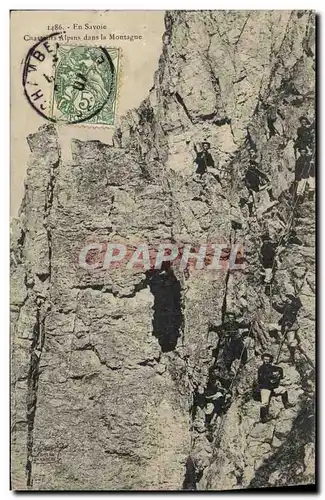 Cartes postales Militaria Chasseurs alpins dans la montagne Savoie