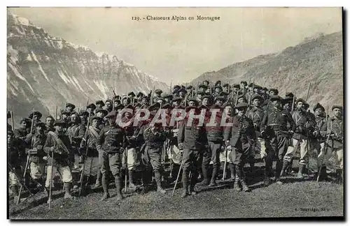 Ansichtskarte AK Militaria Chasseurs alpins en montagne