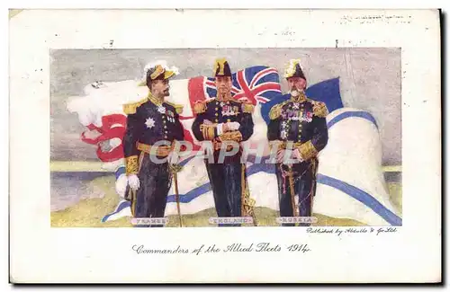 Cartes postales Militaria Commanders of the Allied Fleets 1914