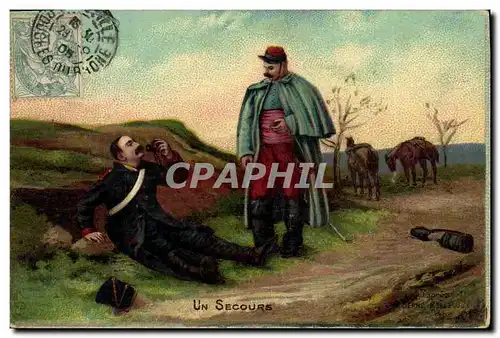 Cartes postales Militaria Un secours