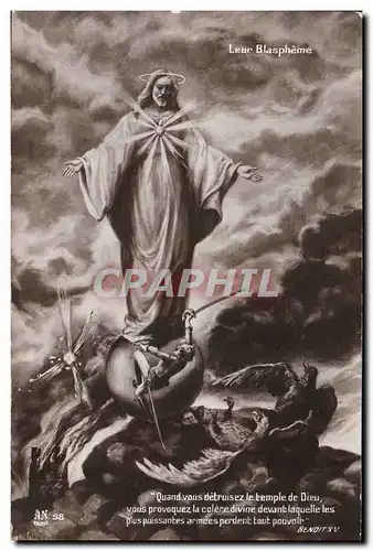 Cartes postales Militaria Leur blaspheme Christ