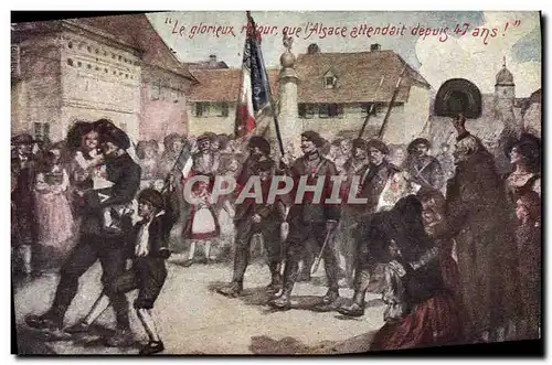 Cartes postales Militaria Le glorieux retour Alsace