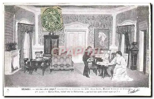 Cartes postales Theatre Dejazet Ou est donc Papa ? Bella Rita Hotel de la reforme