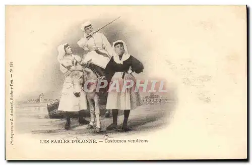 Cartes postales Folklore Les Sables d&#39Olonne Costumes vendeens