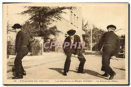 Cartes postales Folklore Folklore de Vendee Les danseurs du Marais Vendeen La danse du baton