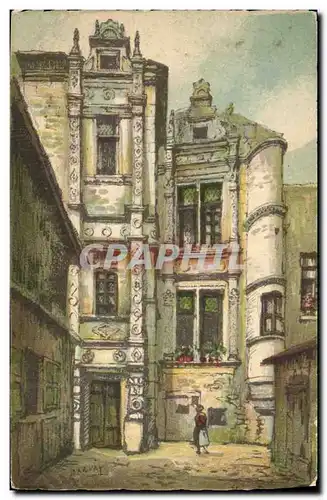 Cartes postales Fantaisie Illustrateur Angouleme La maison de St Simon