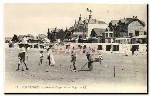 Cartes postales Pornichet Partie de croquet sur la plage