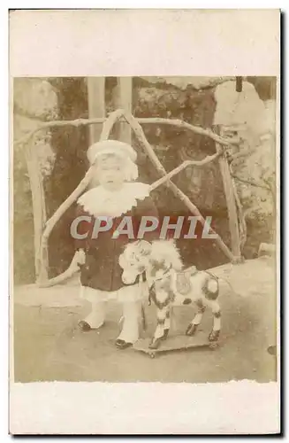 CARTE PHOTO Enfant Cheval