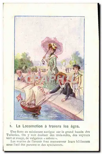 Cartes postales La locomotion a travers les Ages Bateau Au Solide Jullien Cours Belsunce Marseille