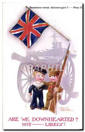 Ansichtskarte AK Fantaisie Illustrateur Enfants marin Militaria Angleterre Drapeau