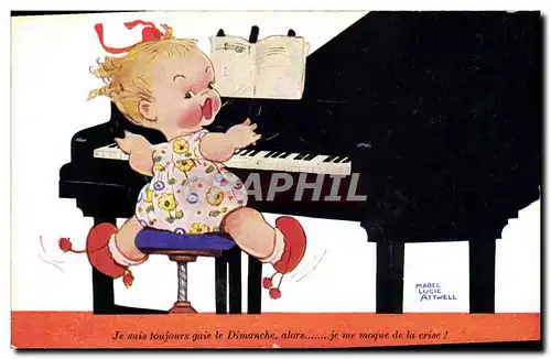 Ansichtskarte AK Fantaisie Illustrateur Mabel Lucie Attwell Piano
