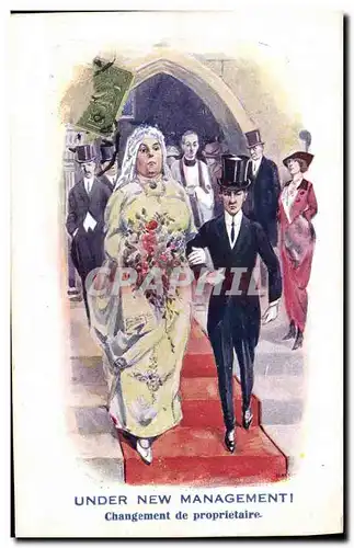 Cartes postales Fantaisie Illustrateur Under new management Mariage