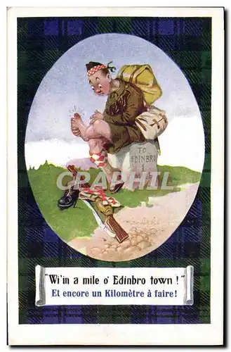 Cartes postales Fantaisie Illustrateur Edindurgh Militaria