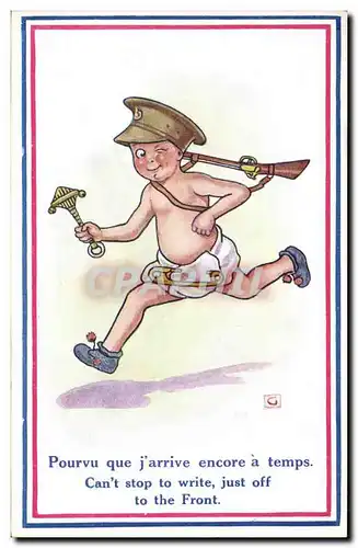 Ansichtskarte AK Fantaisie Illustrateur Enfant Militaria