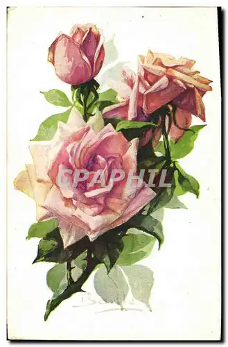 Cartes postales Fantaisie Fleurs