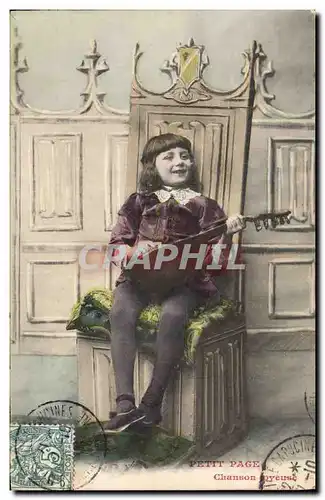 Cartes postales Petit page Enfant Chanson joyeuse