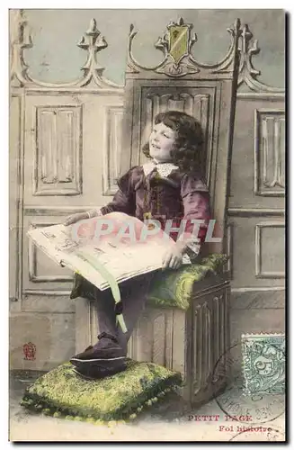 Cartes postales Petit page Enfant Fol histoire