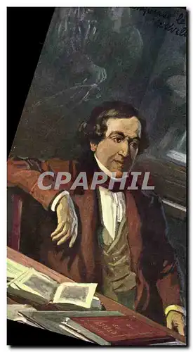 Cartes postales Balestrieri Rossini composant le Barbier de Seville