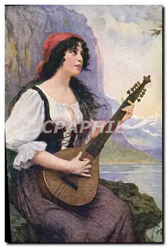 Cartes postales Femme Musique