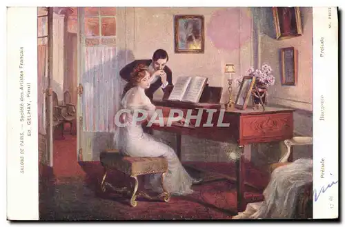 Cartes postales Salons de Paris Gelhay Prelude Clavecin