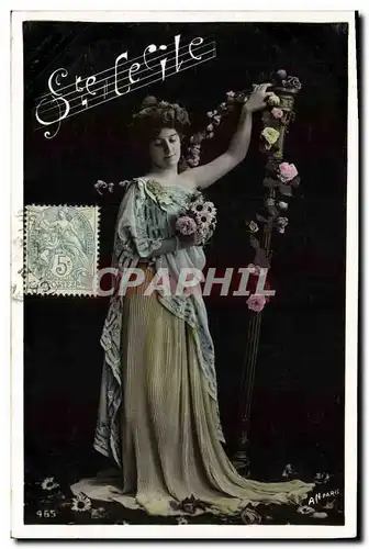 Cartes postales Femme Harpe Sainte Cecile
