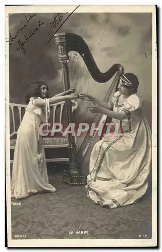 Cartes postales la harpe Femme Enfant