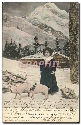 Cartes postales Cochon Porc Enfant