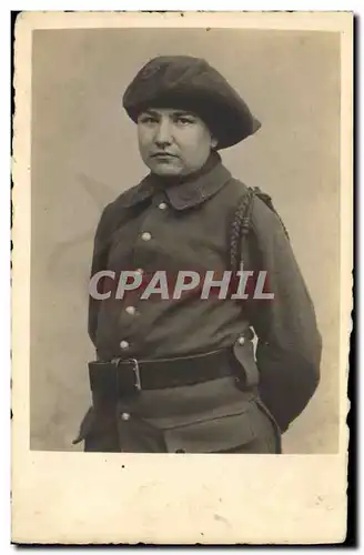 CARTE PHOTO Militaria Chasseurs Alpins