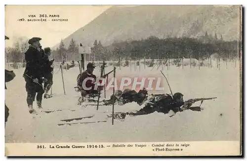 Ansichtskarte AK Militaria Chasseurs Alpins Bataille des Vosges Combat dans la neige