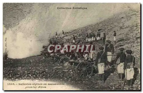 Ansichtskarte AK Militaria Chasseurs Alpins Batteries alpines en manoeuvres dans les Alpes