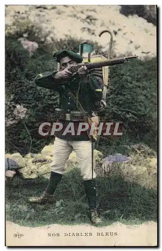 Cartes postales Militaria Chasseurs Alpins Nos diables bleus