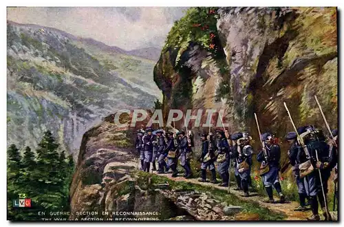 Cartes postales Militaria Chasseurs Alpins Section en reconnaissance